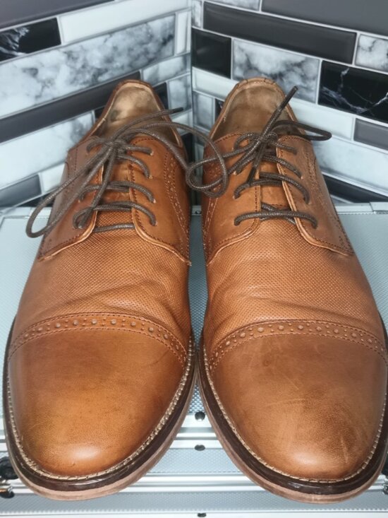 Johnston & Murphy Melton Mens US 10.5 Dress Shoes Tan Calf Skin Leather Cap Toe main image 11